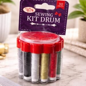 Compact Sewing Kit Drum – 30-Piece Portable Repair Set