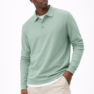 Kensington Textured Long Sleeve Polo